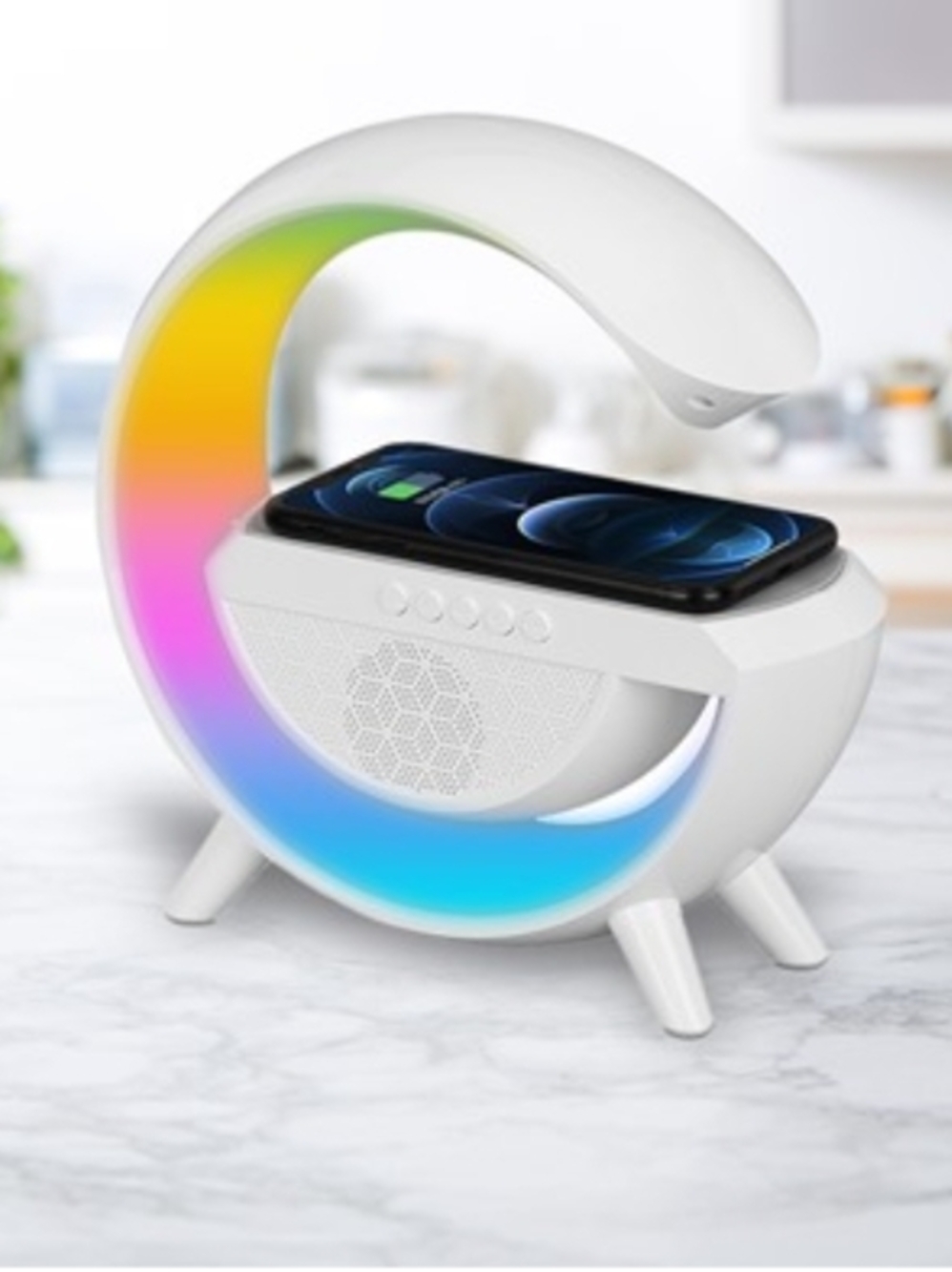LED Rainbow Speaker Dock with Wireless Charging